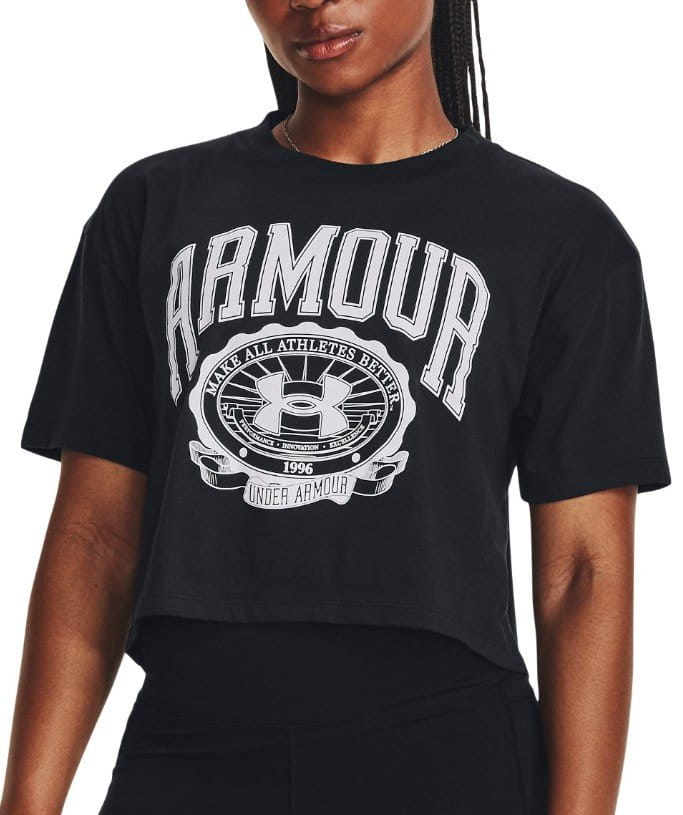 T-shirt Under Armour UA COLLEGIATE CREST CROP SS-BLK