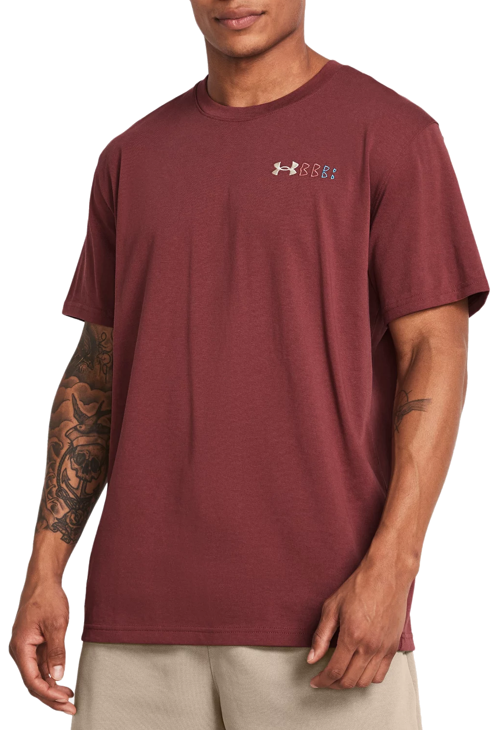 T-shirt Under Armour Heavyweight Left Chest Logo Repeat